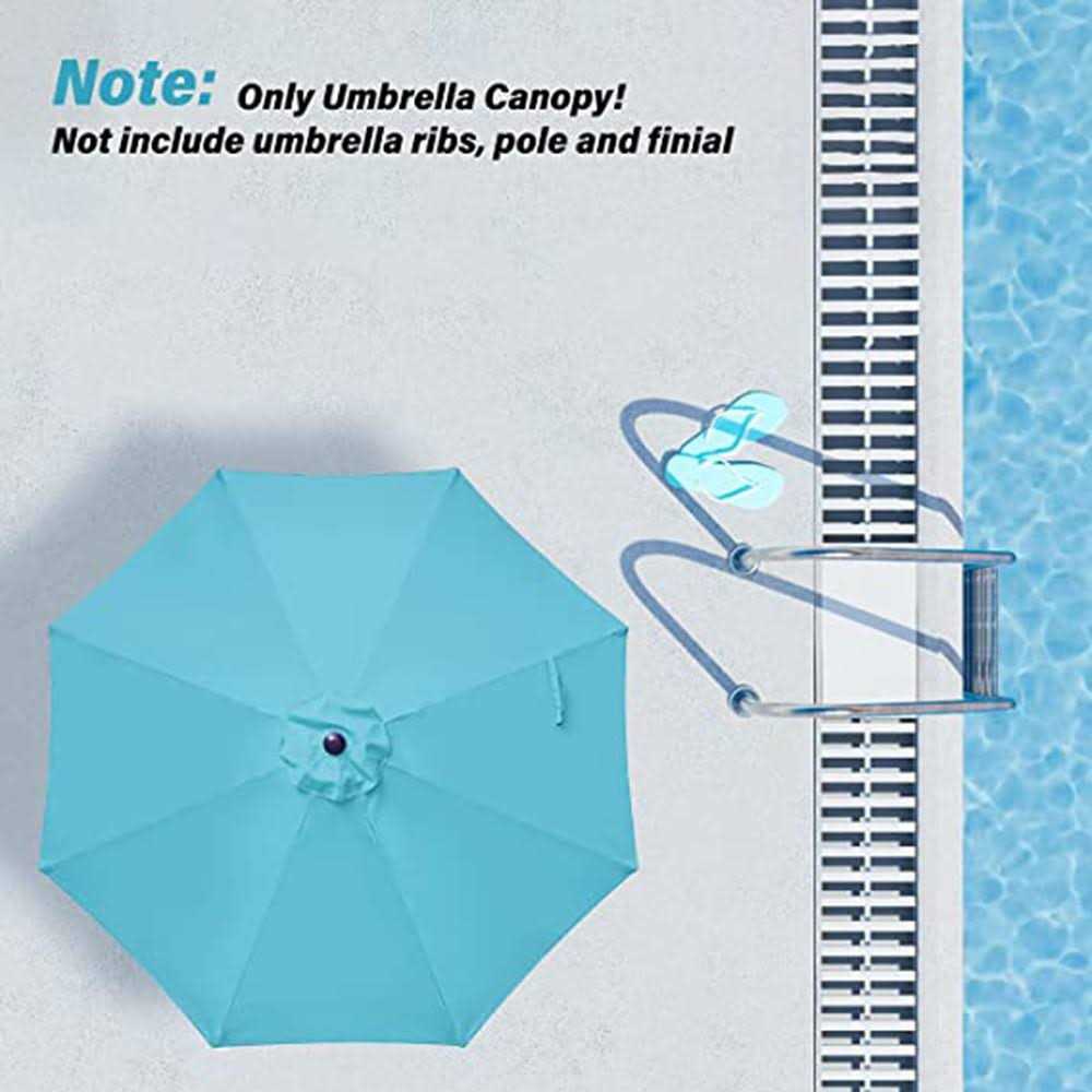 Simple Deluxe 9′ Patio Outdoor Table Market Yard Umbrella Replacement Top Cover with 8 Ribs - Image 3