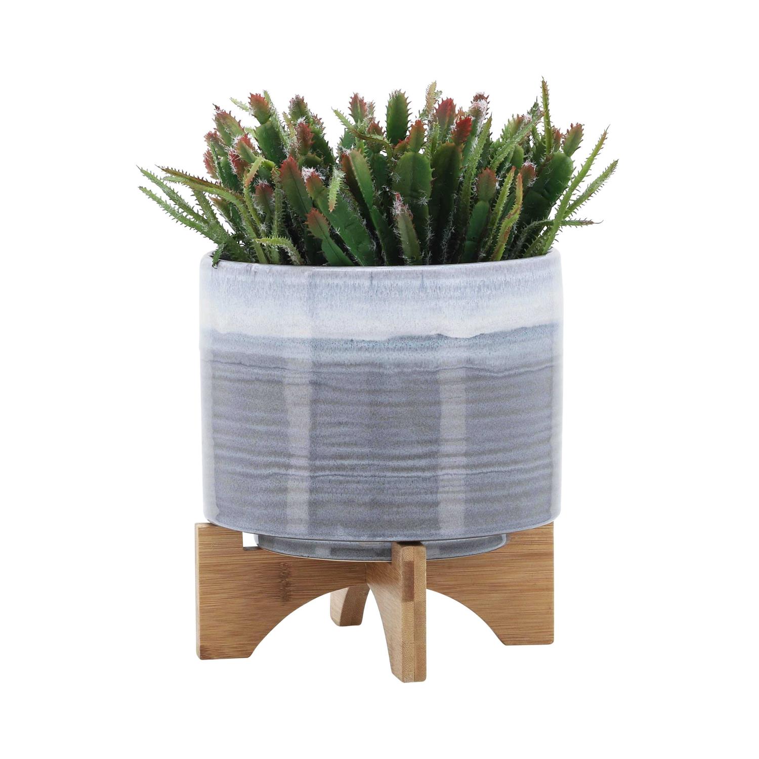 Sagebrook Home Ceramic 8 Planter On Stand - Image 3