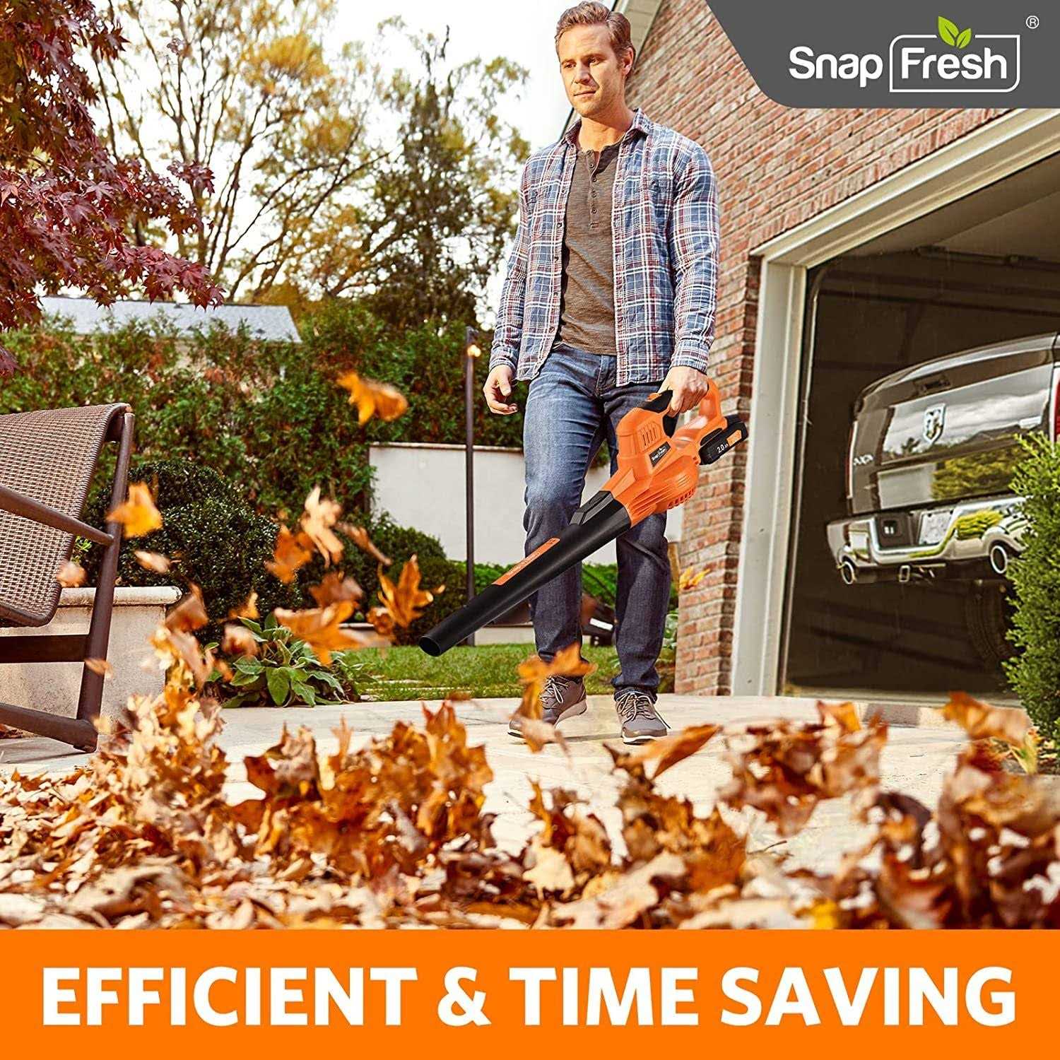 SnapFresh Leaf Blower -20V Cordless Leaf Blower with Battery & Charger - Image 5