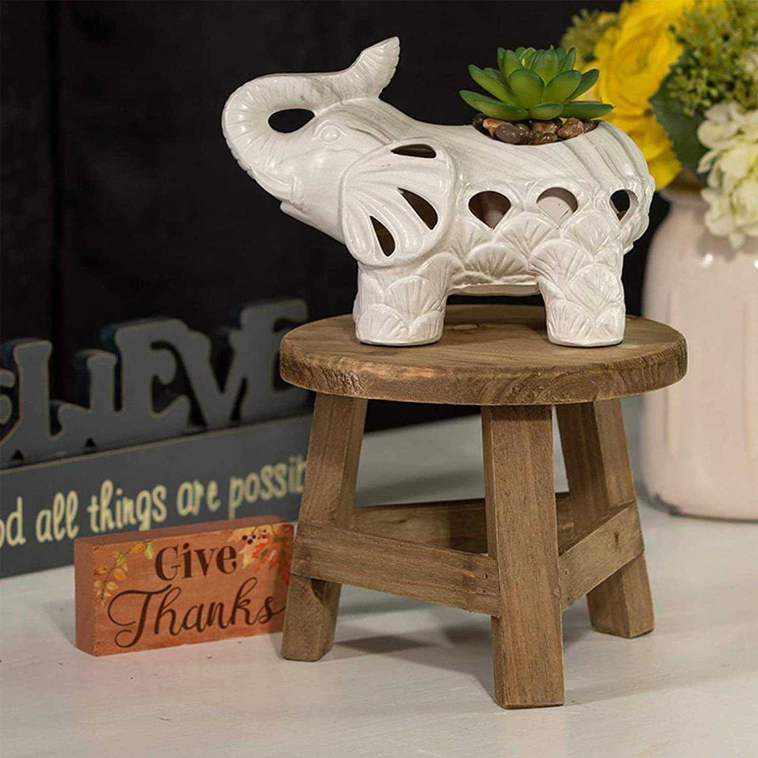 Wooden Plant Stand High Stool Plant Stand Multi-Function Flower Pot Holder - Image 2