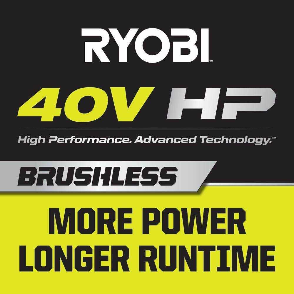 RYOBI 40V HP Brushless Cordless Carbon Fiber Shaft Attachment String Trimmer 4.0 Ah Battery Charger - Image 4