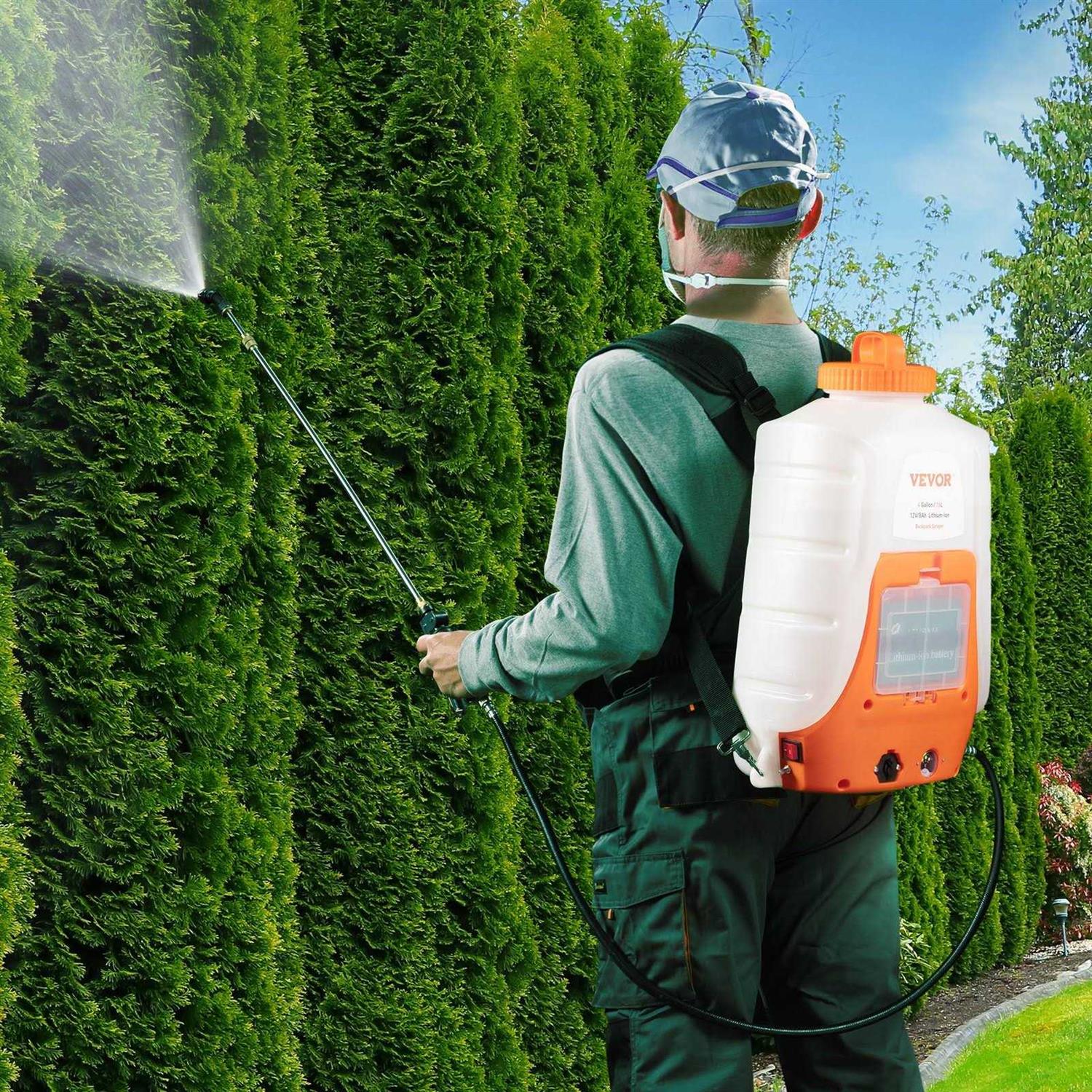 VEVOR Backpack Sprayer 4 Gal Tank 0-90 PSI Adjustable Pressure Battery Powered - Image 4