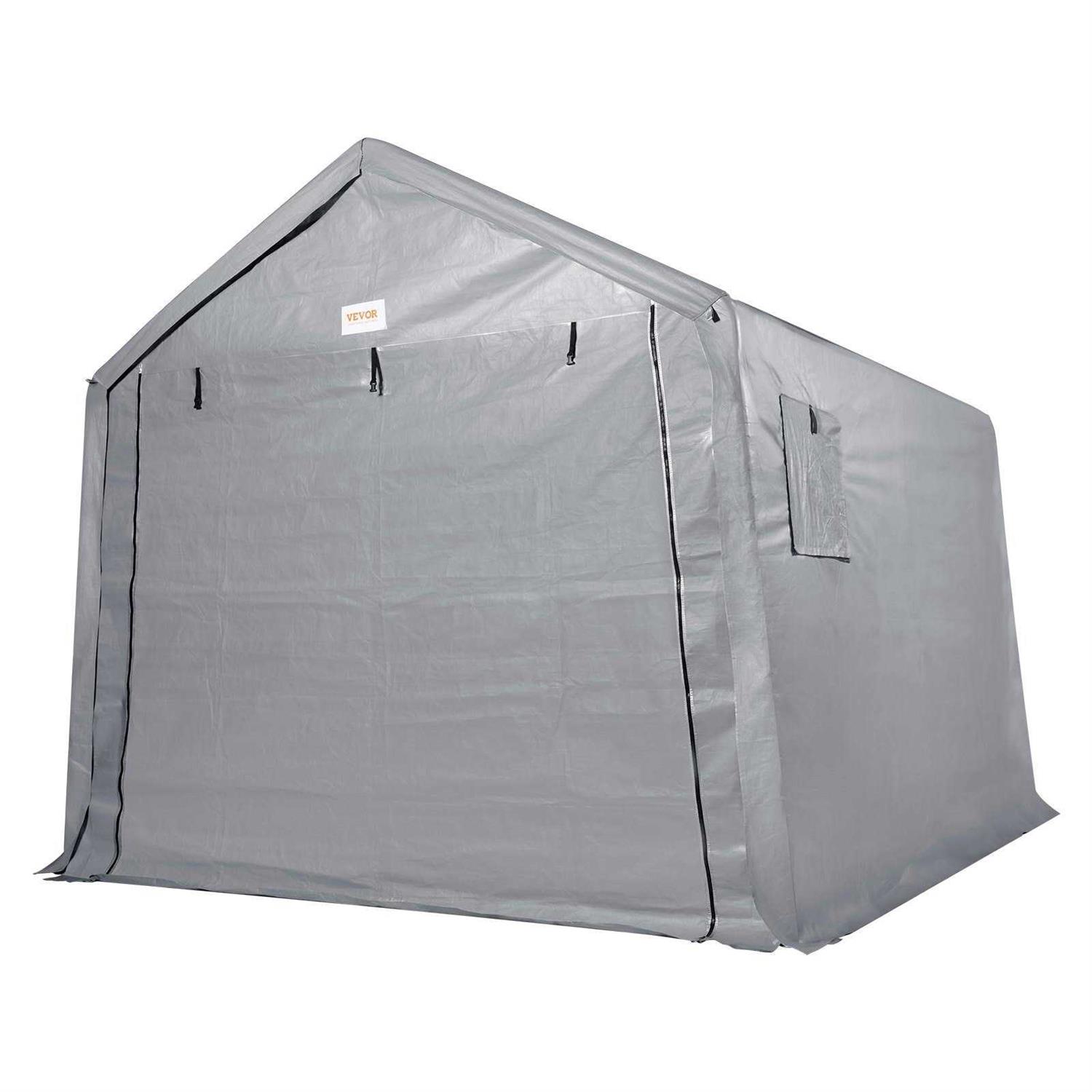 VEVOR Portable Shed Outdoor Storage Shelter 8 x 14 x 7.6 ft Heavy Duty All-Season Instant Storage Tent Tarp Sheds with Roll-up Zipper Door and - Image 2