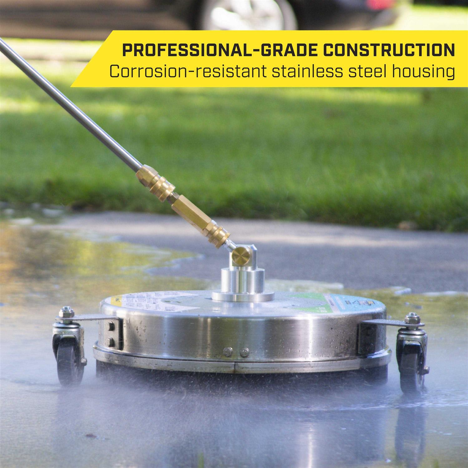 SurfaceMaxx 14.5-in 4500 PSI Rotating Surface Cleaner for Gas Pressure Washers Stainless Steel - Image 2