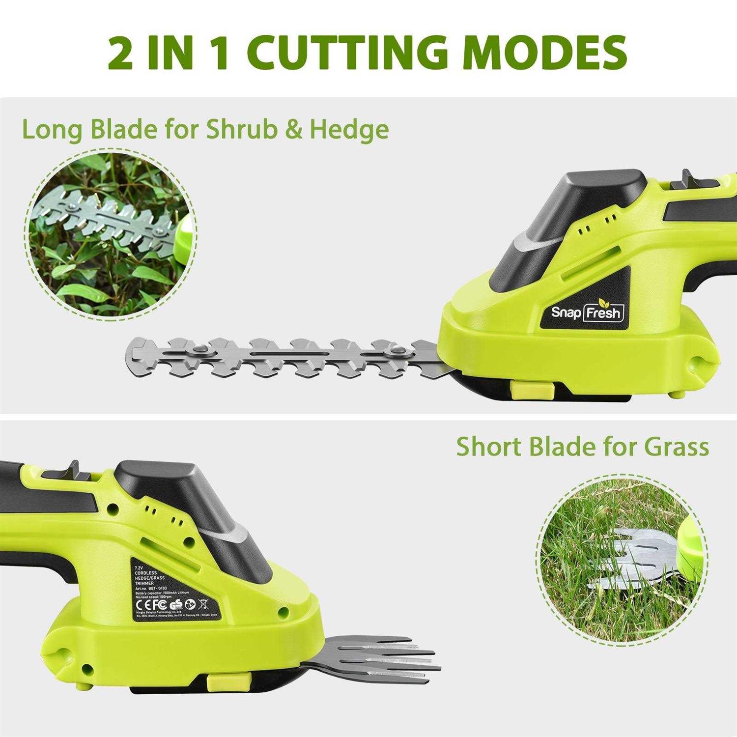 Snapfresh Cordless Grass Shears 2-in-1 Handheld Hedge Trimmer - Image 2