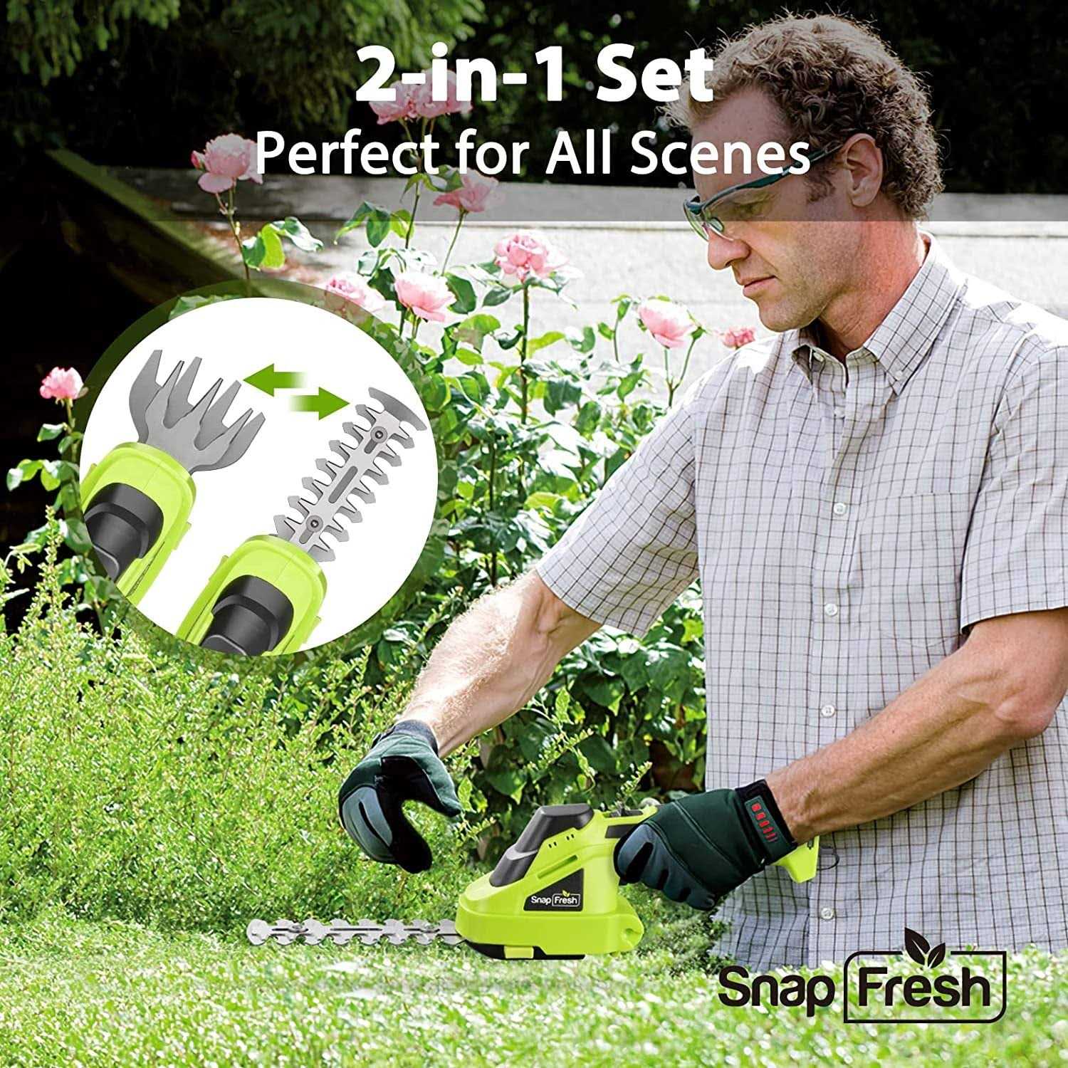 Snapfresh Cordless Grass Shears 2-in-1 Handheld Hedge Trimmer - Image 3