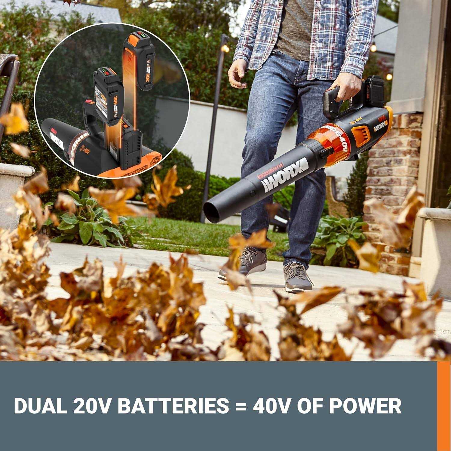 Worx 40V Turbine Cordless Brushless Leaf Blower WG584 - Image 5