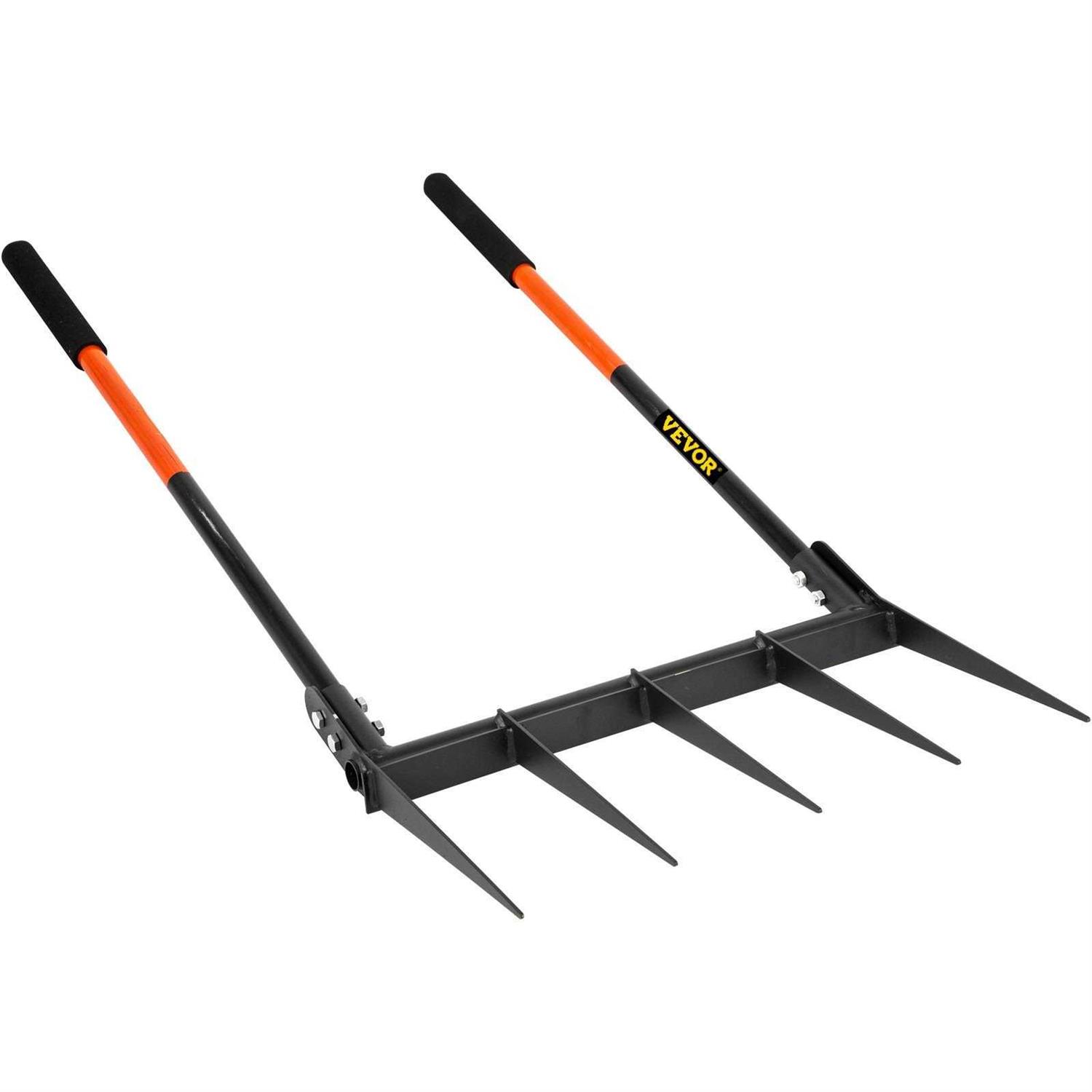 VEVOR Broad Fork Tool, 5 Tines 20 in Wide, Garden Tool with Fiberglass Handle for Gardening and Cultivating - Image 2