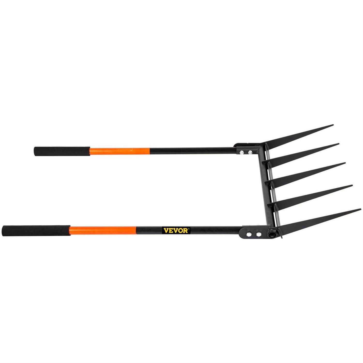 VEVOR Broad Fork Tool, 5 Tines 20 in Wide, Garden Tool with Fiberglass Handle for Gardening and Cultivating - Image 4