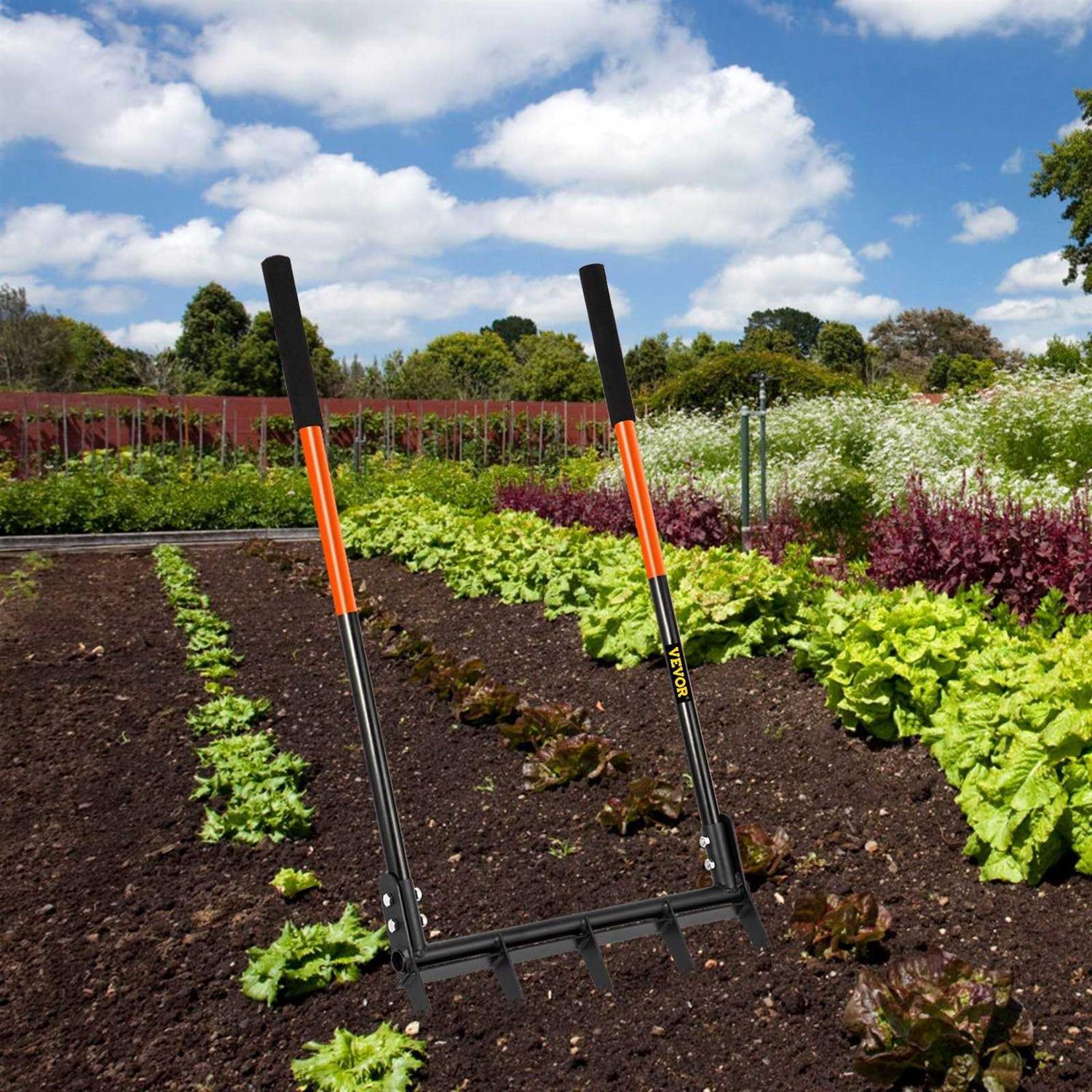 VEVOR Broad Fork Tool, 5 Tines 20 in Wide, Garden Tool with Fiberglass Handle for Gardening and Cultivating - Image 5