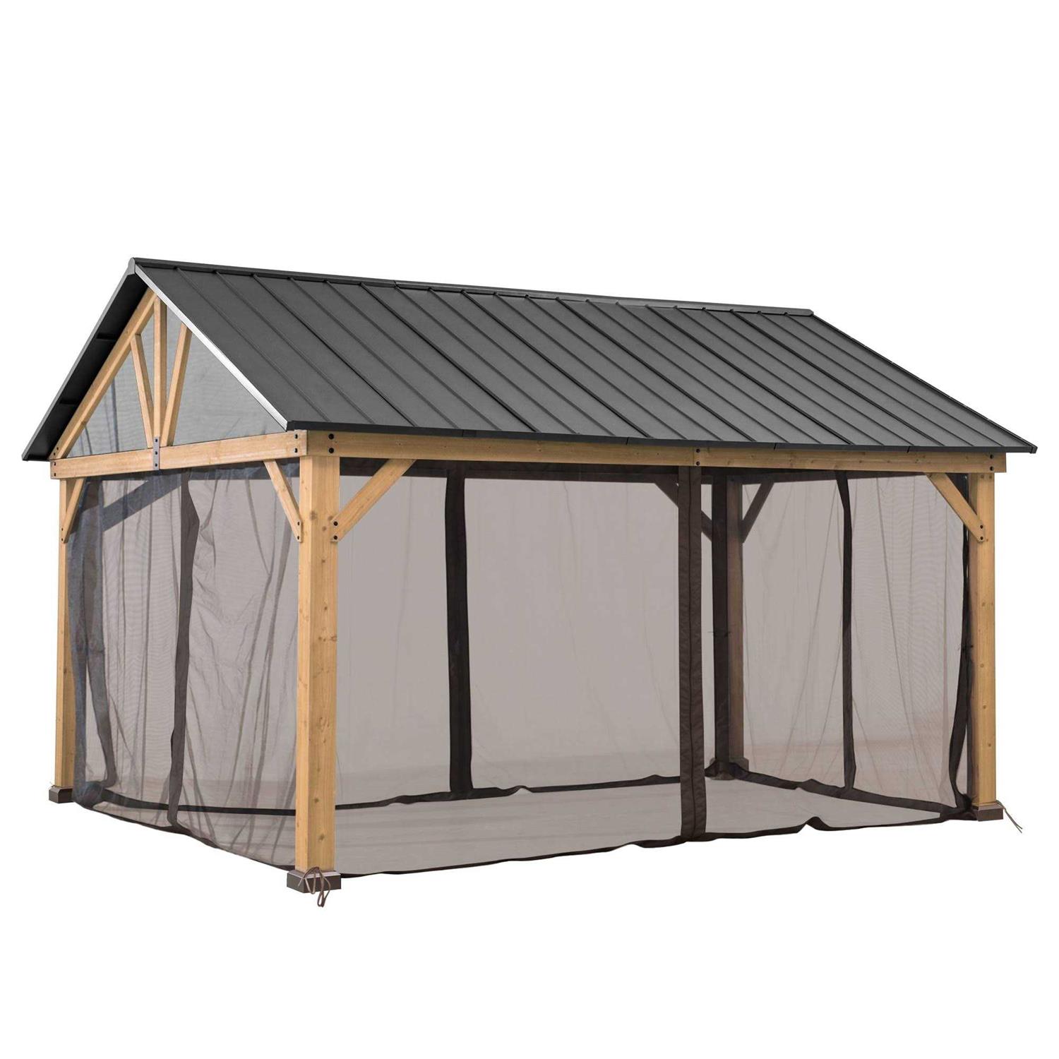 Sunjoy Universal Mosquito Netting Wood Framed Gazebos