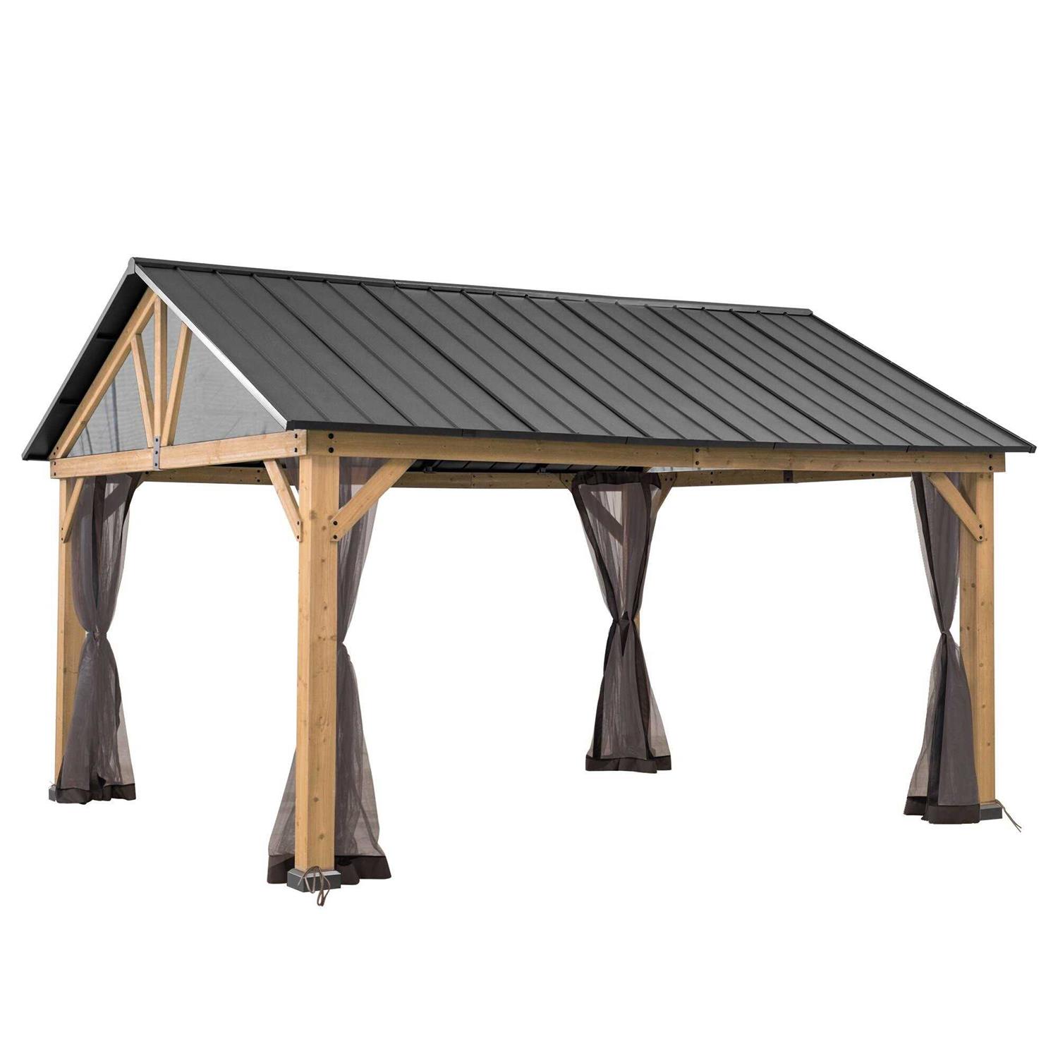 Sunjoy Universal Mosquito Netting Wood Framed Gazebos - Image 2