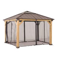 Sunjoy Universal Mosquito Netting Wood Framed Gazebos