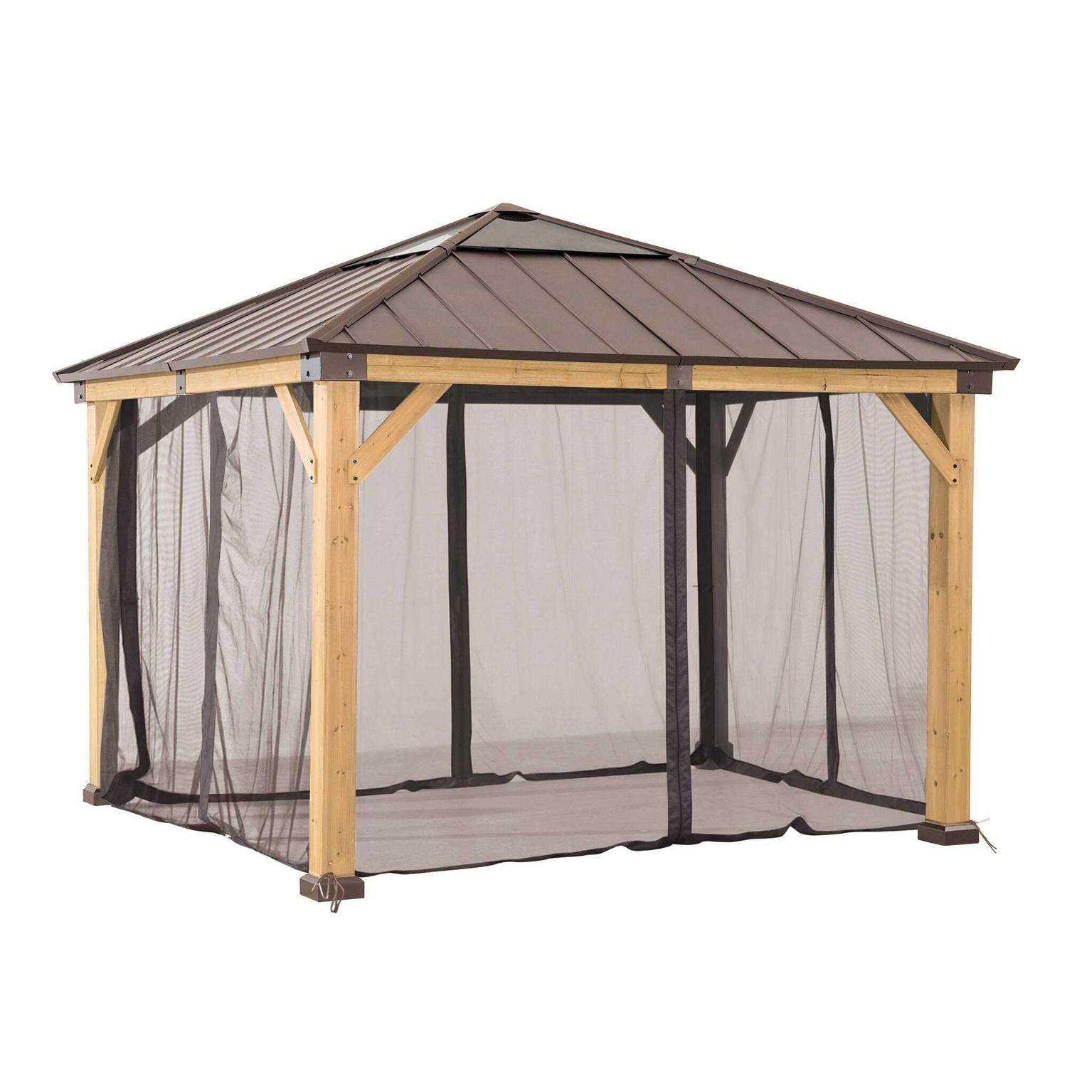 Sunjoy Universal Mosquito Netting Wood Framed Gazebos