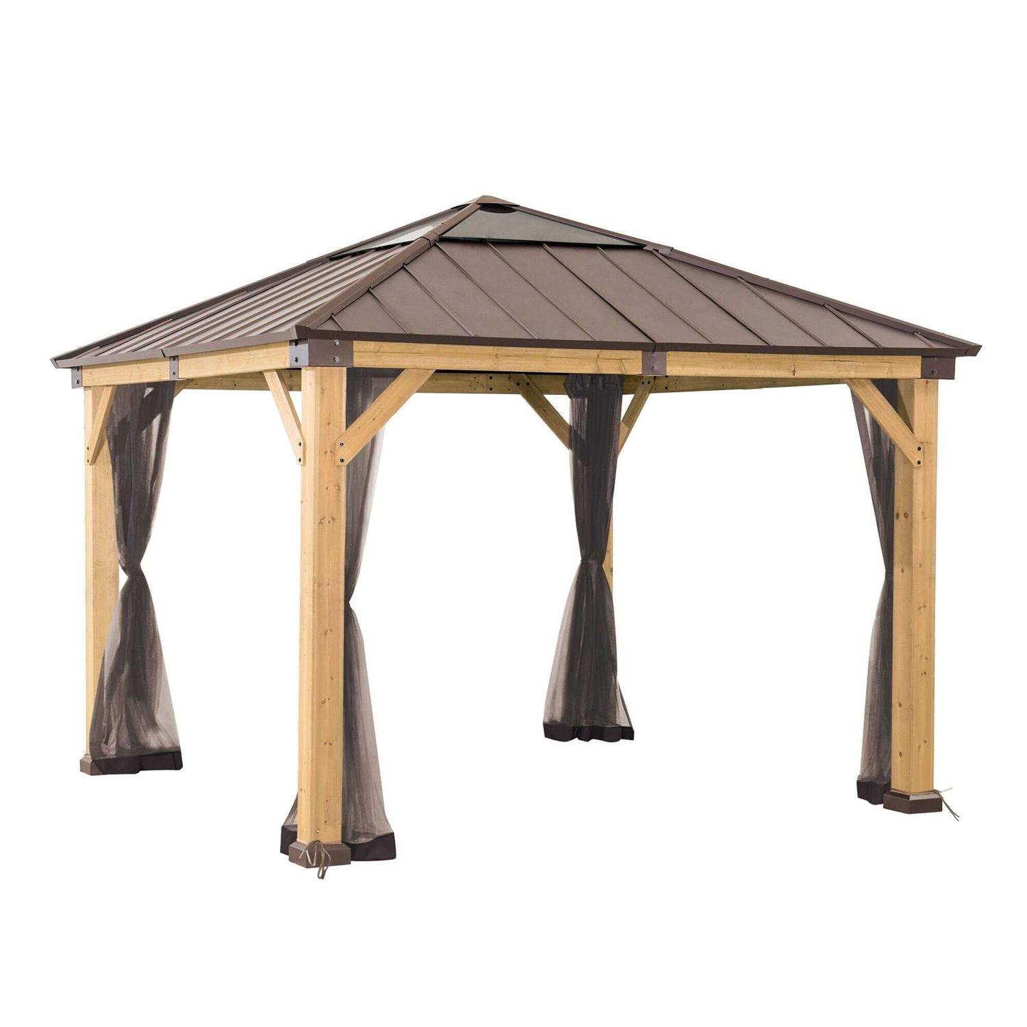 Sunjoy Universal Mosquito Netting Wood Framed Gazebos - Image 2