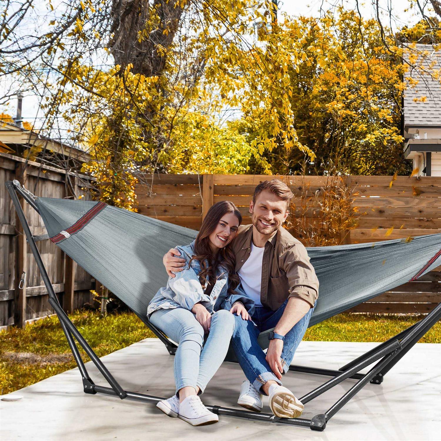 Tranquillo Universal Double Hammock with Adjustable Stand Bag - Image 2