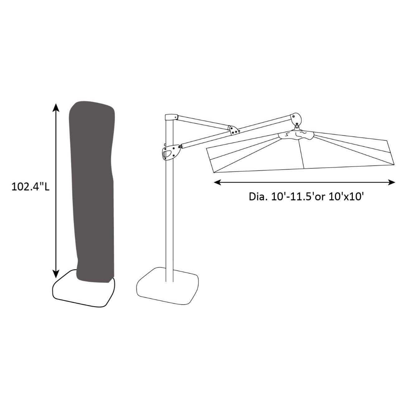 Sorara Cantilever Umbrella Cover Large Offset Umbrella Cover with Zipper - Image 2