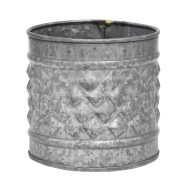 Stonebriar Conservatory Medium Antique Galvanized Metal Textured Planter