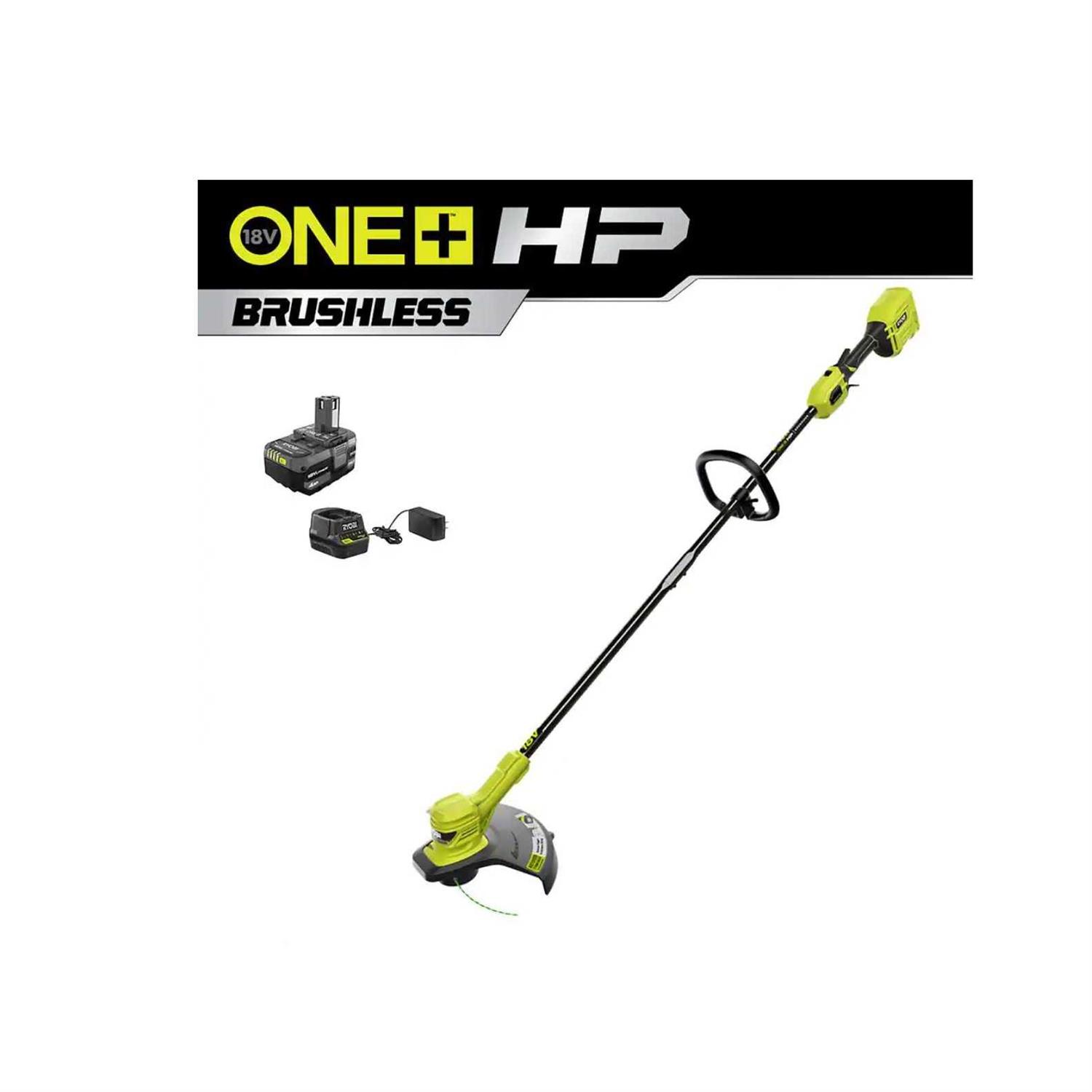 RYOBI ONE+ HP 18V Brushless 13 in. Cordless Battery String Trimmer with 4.0 Ah Battery and Charger - Image 4