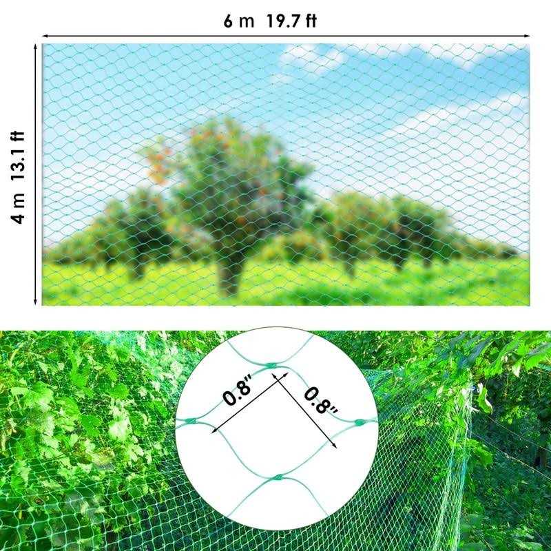 Ruolan Bird Netting for Garden Protect Vegetable Plants and Fruit Trees,Plastic Trellis Netting for Birds, Deer,Squirrels and Other Animals - Image 4