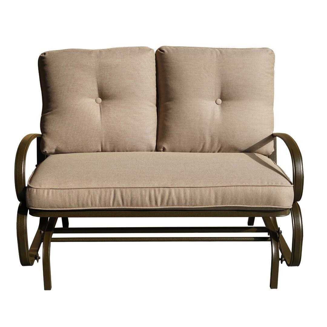 Winston Porter Charlton Home Kimberly Rocking Glider Bench with Cushions - Image 2