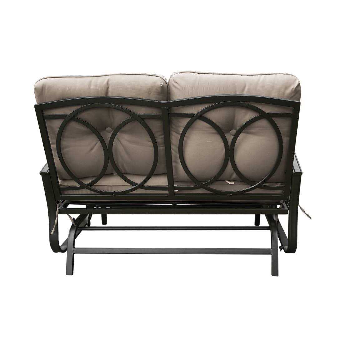 Winston Porter Charlton Home Kimberly Rocking Glider Bench with Cushions - Image 3