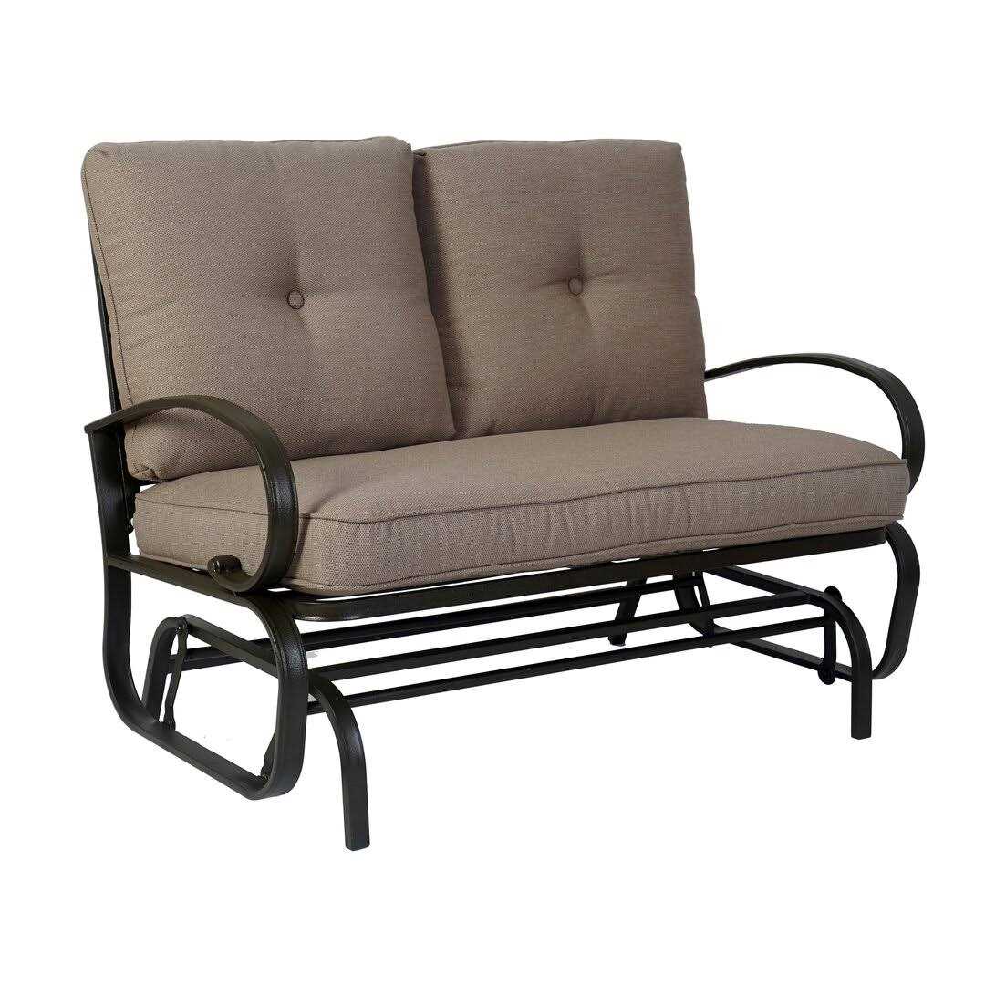 Winston Porter Charlton Home Kimberly Rocking Glider Bench with Cushions - Image 4