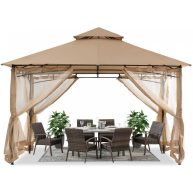 Sturdy Patio Gazebo 10 Ft x with Mosquito Netting by ABCCANOPY