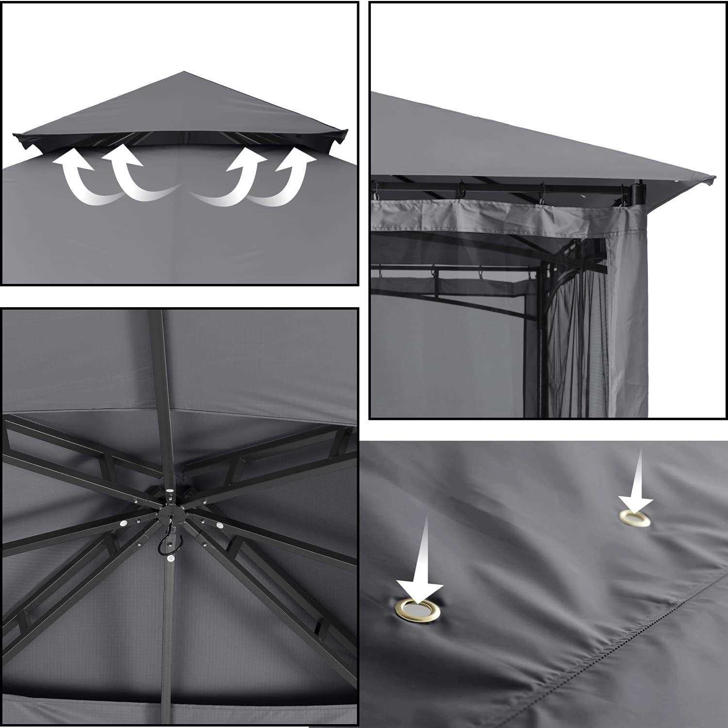 Sturdy Patio Gazebo 10 Ft x with Mosquito Netting by ABCCANOPY - Image 3