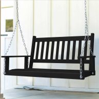 Veikous Outdoor Wood Porch Swing with Chains