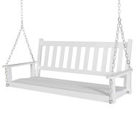 Veikous Outdoor Wood Porch Swing with Chains