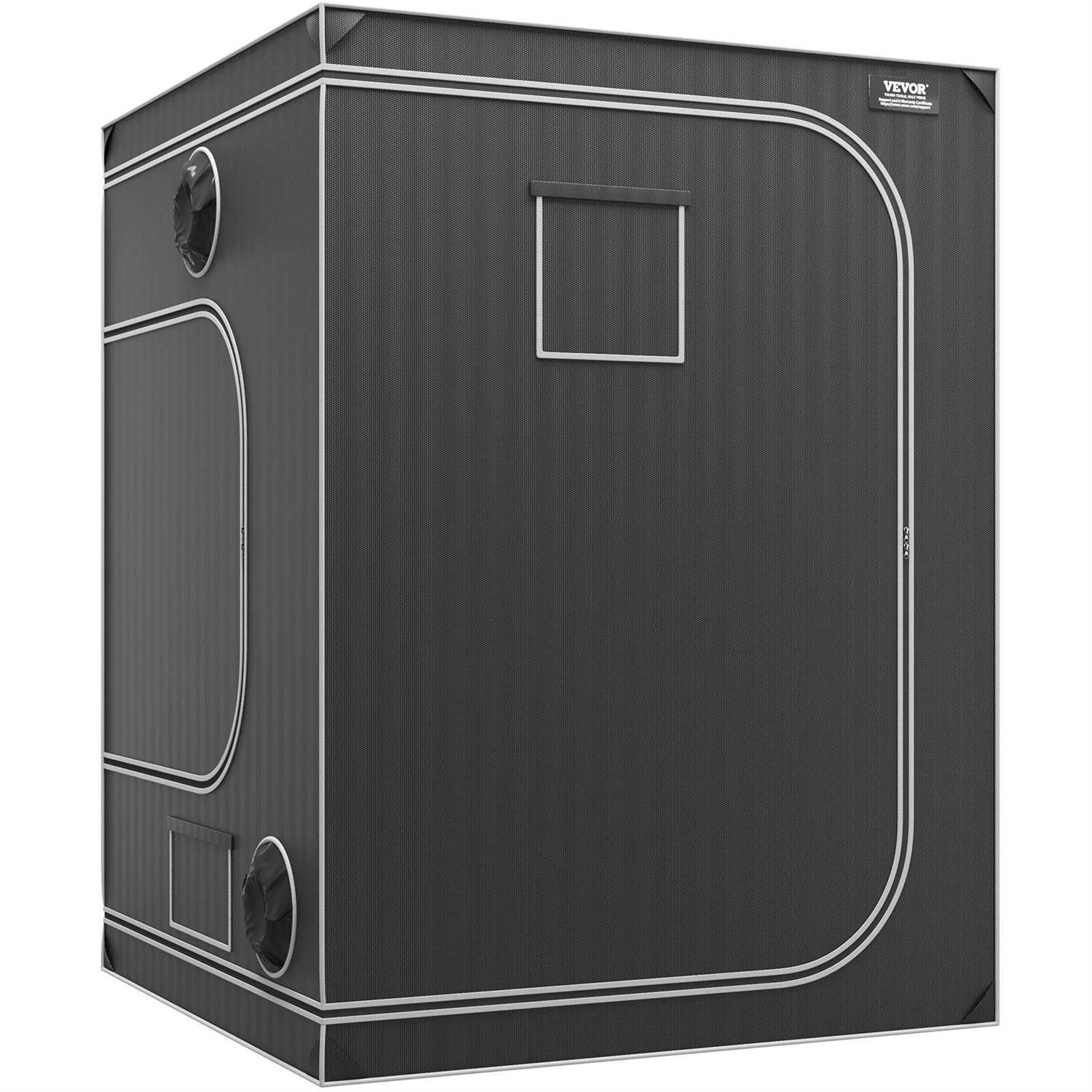 VEVOR Grow Tent High Reflective 2000D Mylar Hydroponic Growing Tent with Observation Window, Tool Bag and Floor Tray - Image 4