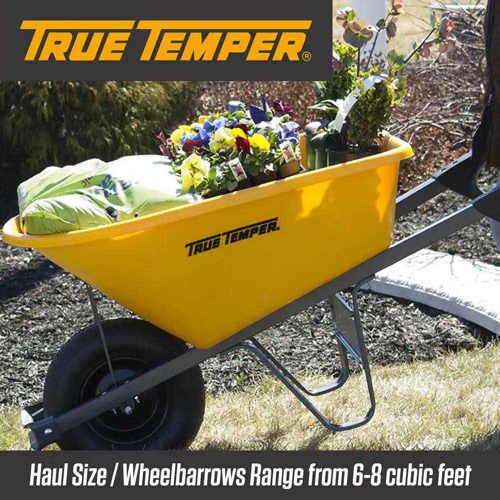 True Temper Poly Residential Wheelbarrow 6 cu ft - Image 4