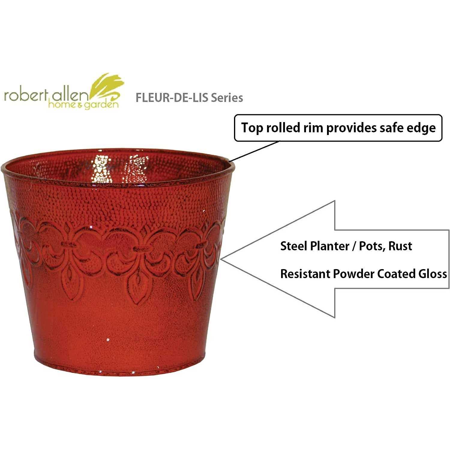 Robert Allen Fleur De Lis Planter-Cayenne MPT01889 - Image 2