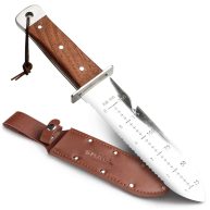 Shall Hori Hori Garden Knife Garden Tools for Gardening Full Tang Knife With Sheath & Hide Rope
