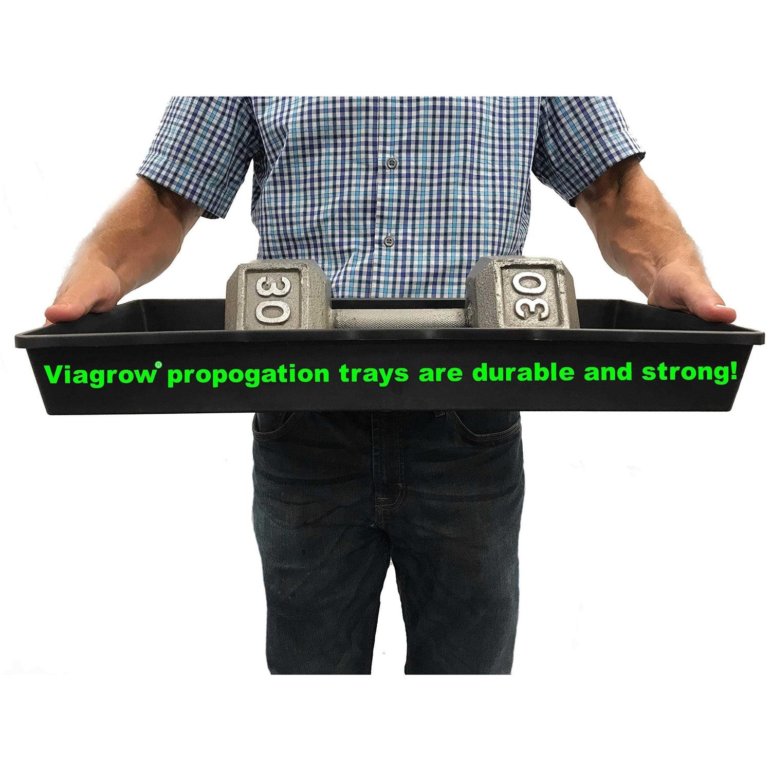 Viagrow 10 in. x 20 in. Extra-Strength Quad Seed Starter Propagation Tray - Image 3