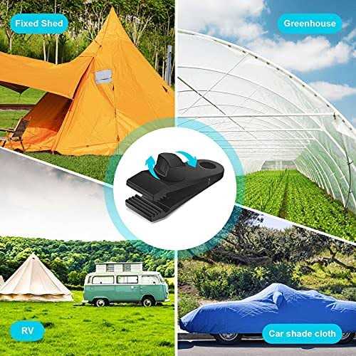Tarp Clips Heavy Duty Lock Grip Clamps Thumb Screw Tent Clip Secures Tarps Awning Clamp Set for Camping Tarps Awnings Caravan Canopies Car Covers - Image 2