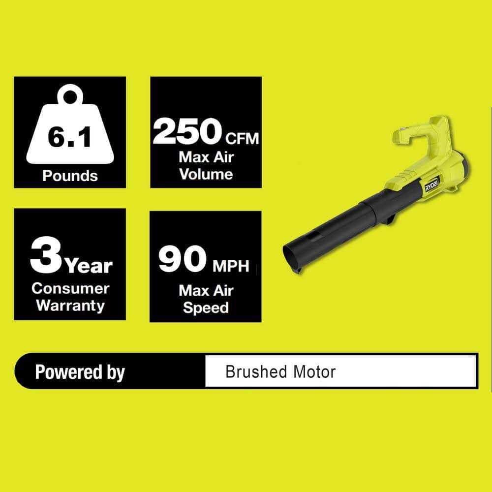 Ryobi ONE+ 18V 90 MPH 250 CFM Cordless Battery Leaf Blower - Image 4
