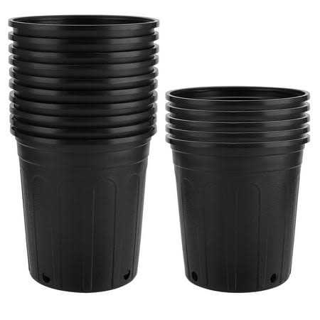 Seunmuk 15 Pack 1 Gallon Plastic Nursery Pots,Trade Pots with Drainage