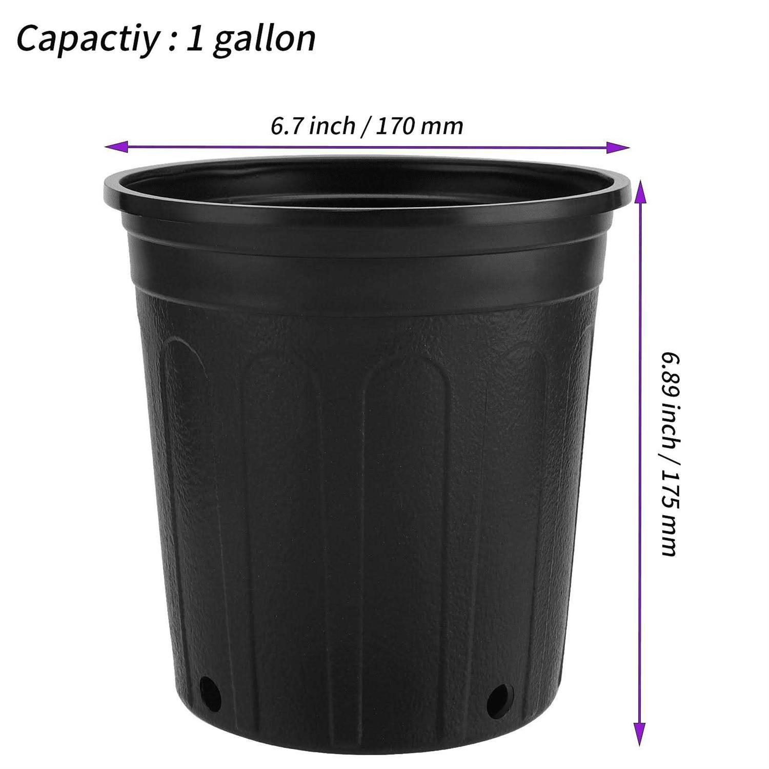 Seunmuk 15 Pack 1 Gallon Plastic Nursery Pots,Trade Pots with Drainage - Image 3