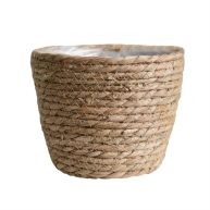 SANGDA Seagrass Basket Planters Flower Pots Cover Storage Basket Plant Containers Hand Woven Basket Planter with Plastic Liners Straw Flower Pot