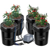Vivosun DWC Hydroponics Grow System 5 Gal. Deep Water Culture Bucket with Recirculating Drip Garden Kit