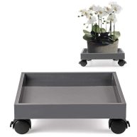 Skelang Square Plant Caddy Wheeled Planter Trays ABS Plant Pallet Heavy Duty Plant Dolly Saucer for Moving Potted Planter