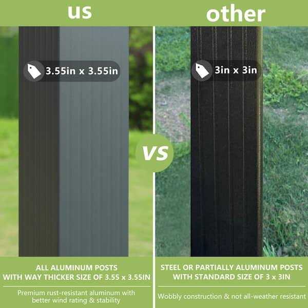 Veikous 10′ Aluminum Outdoor Patio Pergola with Retractable Canopy - Image 4