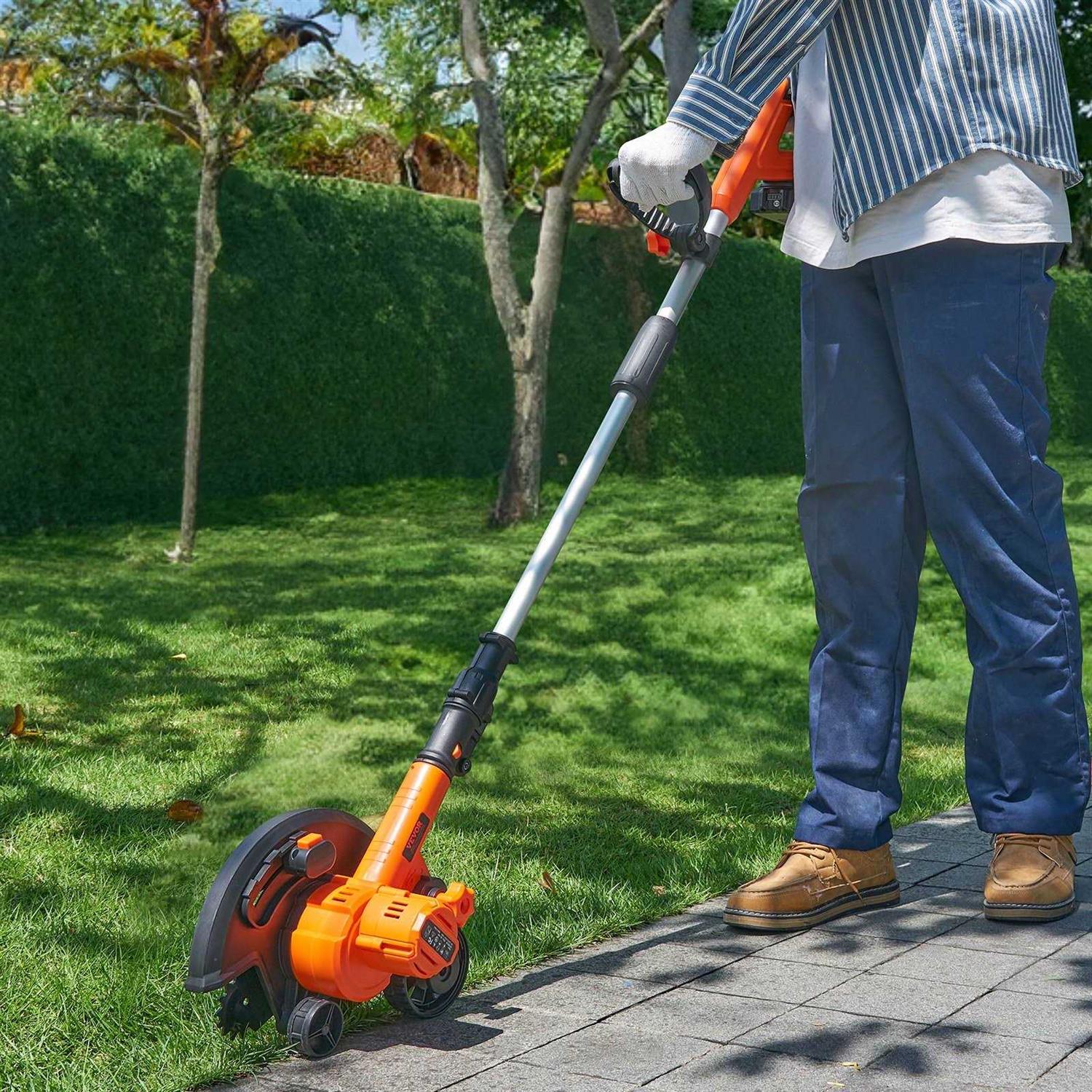 VEVOR Lawn Edger, 20 V Battery Powered Cordless Edger, 9-inch Blade Edger Lawn Tool with 3-Position Blade Depth, Battery and Charger Included - Image 4