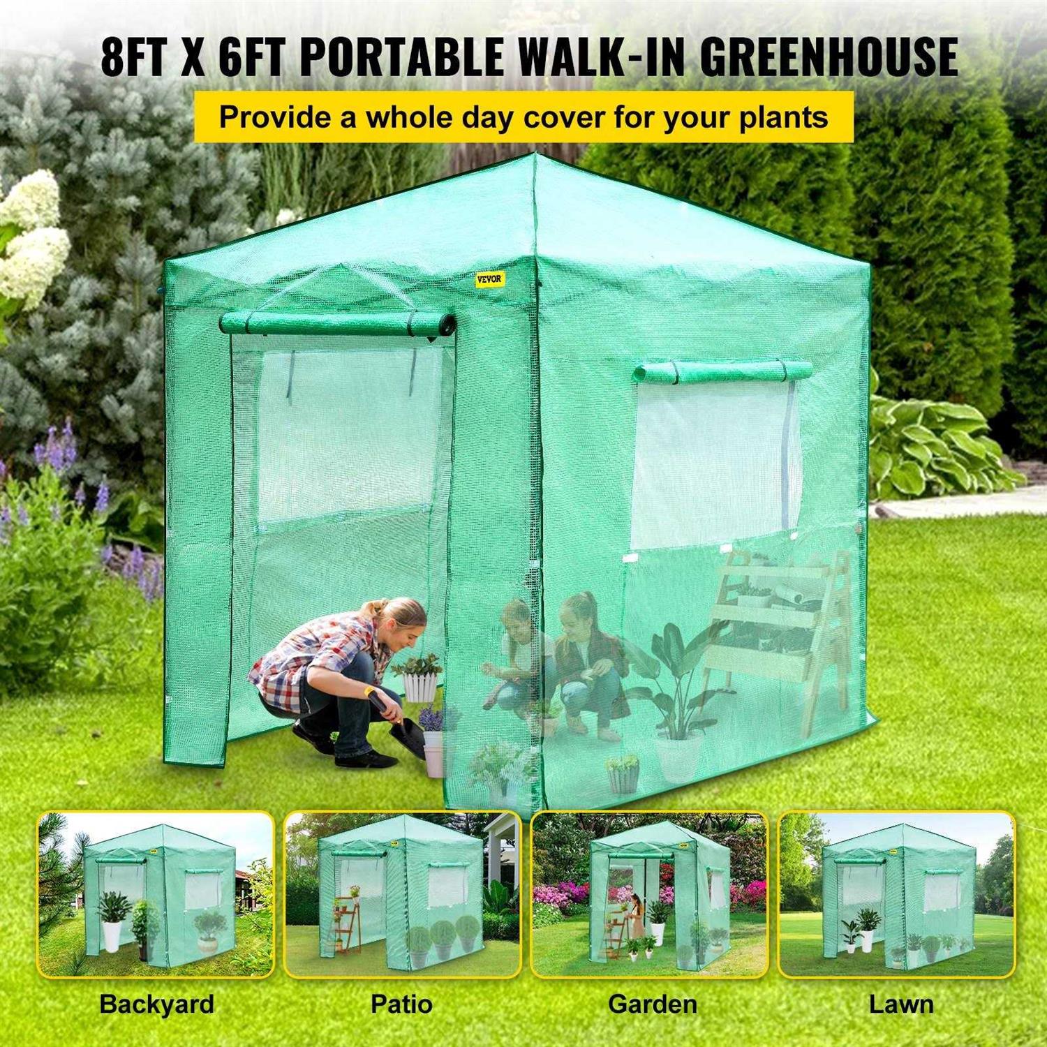 VEVOR Pop-Up Greenhouse Portable Greenhouse with Doors & Windows Set Up in Minutes - Image 4