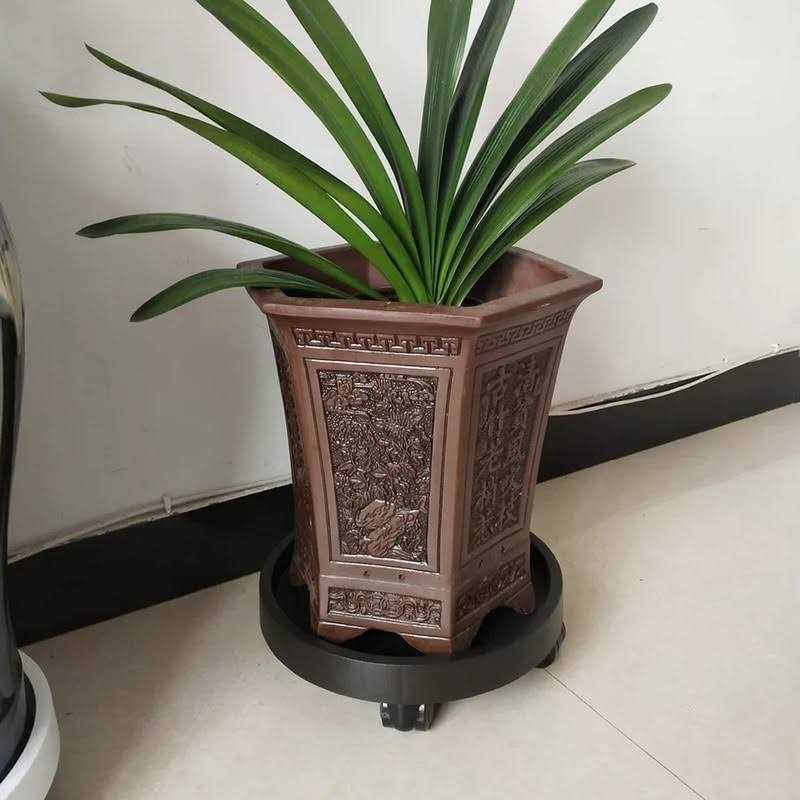 WanderingDonkey 2 Pack of 11 Inch Heavy Duty Plant Caddy with Wheels,Rolling Plant Stand Pot Trolley,Wheeled Planter Saucer Tray,Potted Flower Mover Dolly w - Image 2