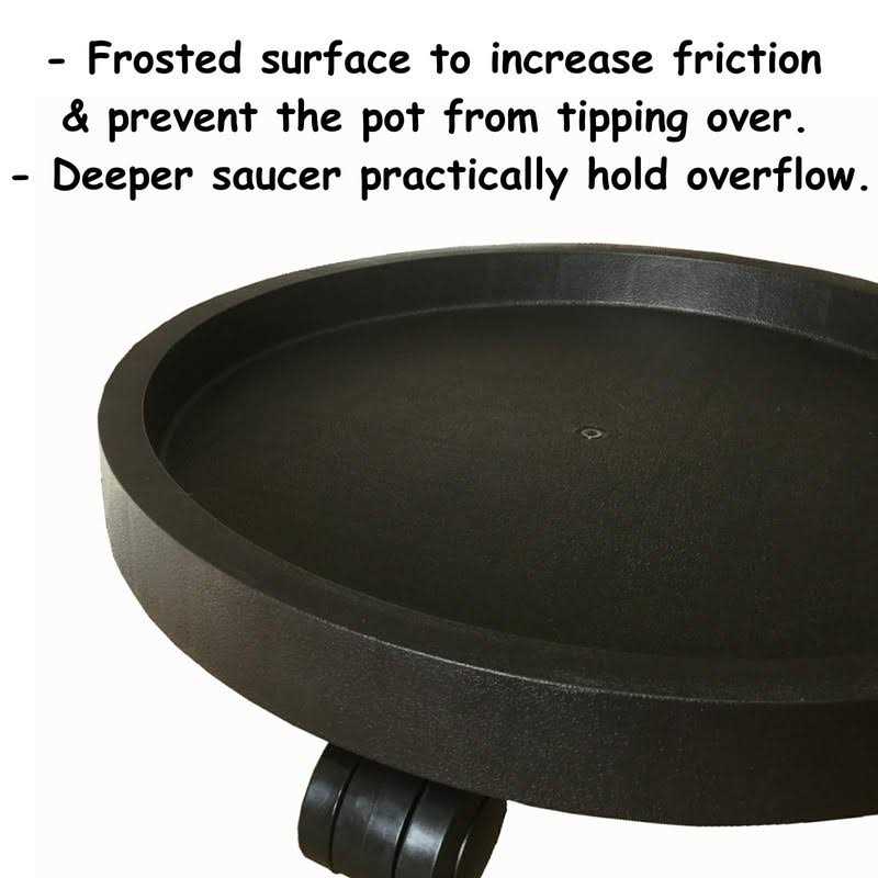 WanderingDonkey 2 Pack of 11 Inch Heavy Duty Plant Caddy with Wheels,Rolling Plant Stand Pot Trolley,Wheeled Planter Saucer Tray,Potted Flower Mover Dolly w - Image 3