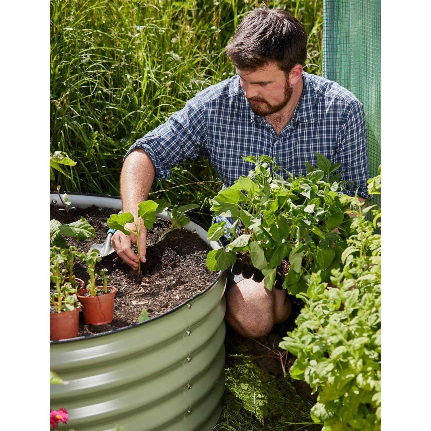 Vego Garden Tall Round Metal Raised Garden Bed - Image 3