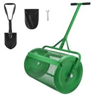 Seeutek Compost Spreader Peat Moss Spreader 24 Lawn Garden Spreader Upgraded Side Latches